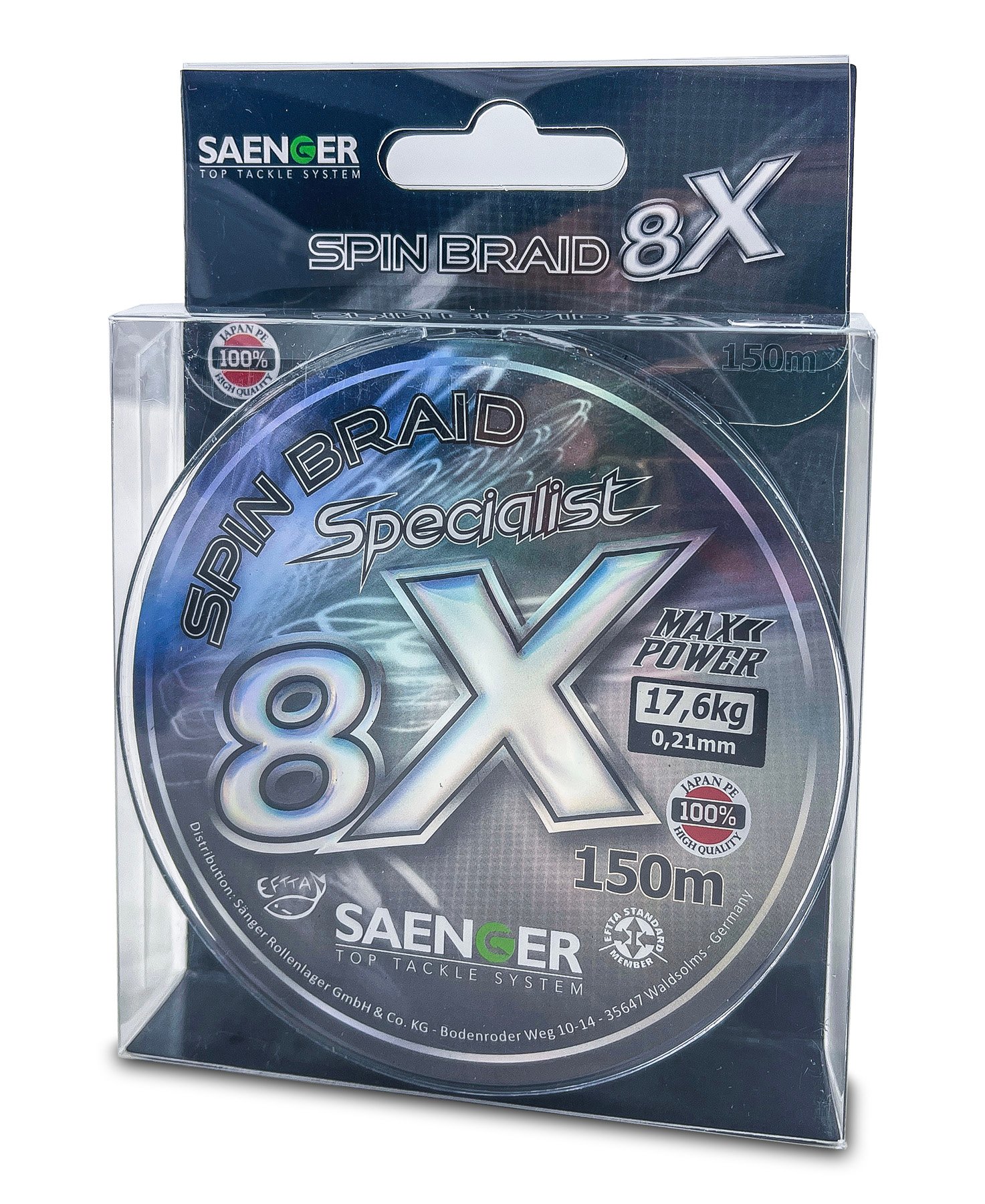 Saenger 8X Spin Braid Black/Smoke 150M - Afbeelding 2