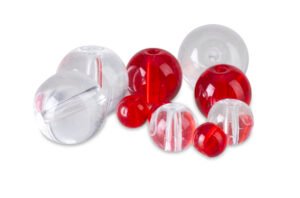 Iron Claw Glass Beads red